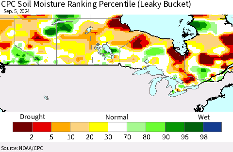 Calculated Soil Moisture Ranking Percentile