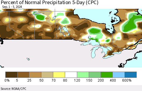 Percent of Normal Precipitation 5-Day