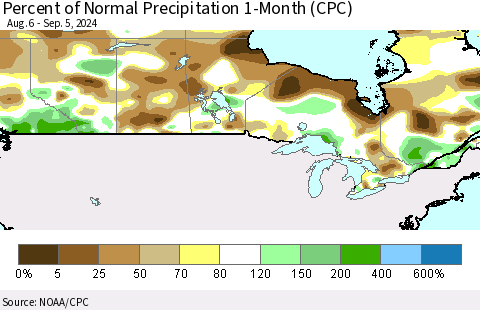 Percent of Normal Precipitation 1-Month